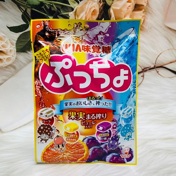 日本 UHA味覺糖 噗啾 綜合風味軟糖 夾心軟糖 85g 可樂/蘇打/柑橘/葡萄