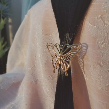 念念桃花古風純銅蝴蝶束發箍發扣漢服頭飾古裝仙女配飾宮廷