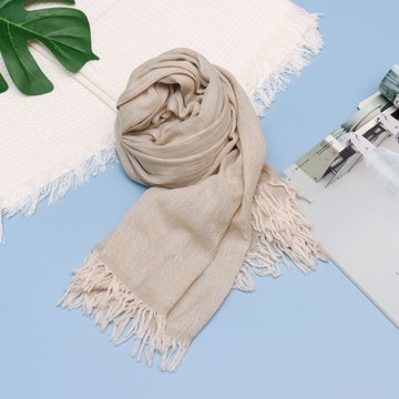 日本今治羽織圍巾-砂色(羊毛+棉)