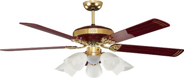 L01-21219 紅木【DC/AC馬達】52吋、60吋吊扇燈(E27X5)