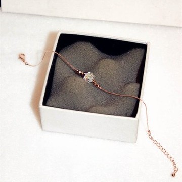 玫瑰金純銀手鍊 鑲鑽手環 -韓版秀氣簡約迷人情人節生日禮物女飾品73jq58【獨家進口】【米蘭精品】