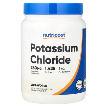 Nutricost, 氯化鉀，原味，365 毫克，2.2 磅（1 千克）