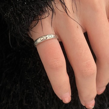 4.03小寶S925純銀愛心笑臉開口戒指女設計小眾輕奢時尚高級冷淡風