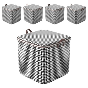 德利生活 大容量收納袋 50 x 40 x 50cm 110L  千鳥格  5個