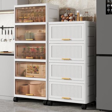 透明翻蓋式塑料多功能置物收納柜零食柜家用內衣盒五斗儲物整理箱