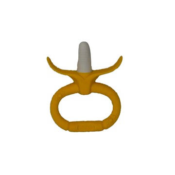 Ange 握環香蕉乳牙刷 附收納盒 鍊夾  3個月以上適用  安全柔軟TPR材質  50411  1組