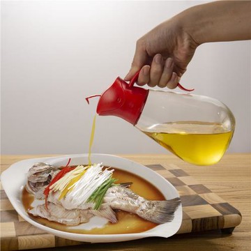 明高M034玻璃油瓶家用廚房不滲油油壺自動開蓋大號防漏醬油醋瓶罐