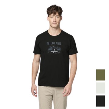 【Wildland 荒野】輕量抗UV吸排快乾機能印花T 男 0B31652