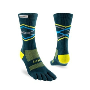 injinji Trail野跑避震吸排五趾中筒襪FX(墨綠) 避震緩衝 推薦路跑 五趾襪 五指襪 馬拉松 NAA3738