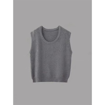 大洪官方嚴選店隨心搭U領疊穿針織馬甲秋冬休閑百搭毛衣背心坎肩