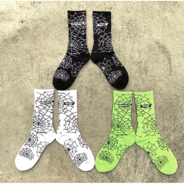 Ugly Symptom Socks 中筒襪 蜘蛛網 螢光綠 限定款