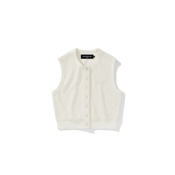 UNKNOWNDOMAIN CW#1829 WAFFLE PATTERN BUTTON-UP VEST BEIGE