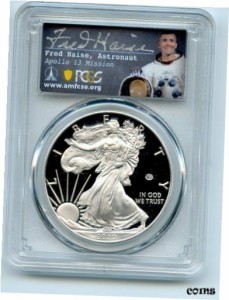 アンティークコイン コイン 金貨 銀貨 W American Proof Silver Eagle V75 Privy WWII PCGS Fred Haise PR69DCAM