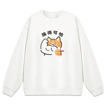 JZ TEE 橘貓-強得可怕 重磅刷毛大學T