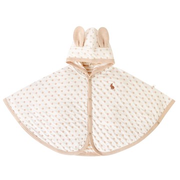 【SISSO有機棉】奶茶QQ兔二重織空氣棉披風