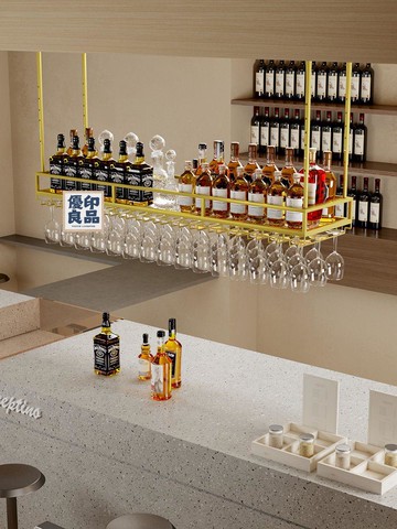 臺灣公司 免運 紅酒杯到掛架 高腳杯掛架 酒杯架 紅酒酒架壁掛酒櫃酒吧吧臺擺件置物架高腳杯餐廳家用懸掛酒杯倒掛工廠現貨直銷 免運 可開發票 售後保障 5m103