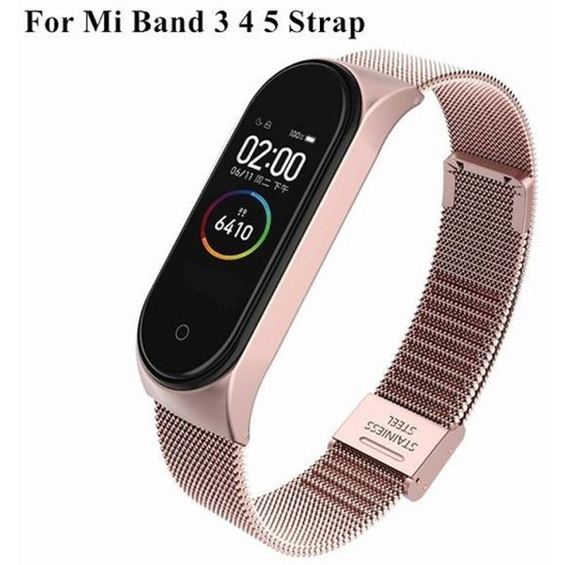 選択 Xiaomi Band 3 4スマートブレスレットウォッチバンドストラップメタルリストブラック用 medimind.com.au