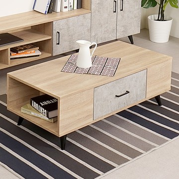 【Homelike】喜家居單抽茶几(原木色)(2135)