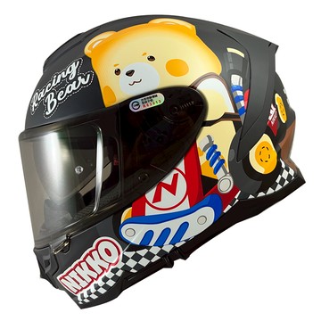 Nikko 安全帽 N806 / N-806 Q熊卡丁車 低調黑 浮動式鏡座 排扣 內藏墨鏡 全罩