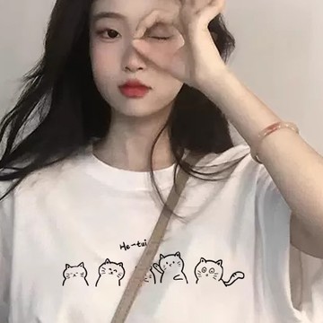 S~XL he-tui五隻小貓 純棉 短T 情侶T【Y1185】MIT 情侶裝 短袖T恤 加大尺碼 短袖T恤 男女可穿