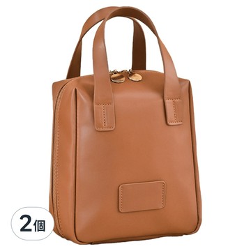 小麥購物 貝殼手提化妝包 L433  2個  棕色