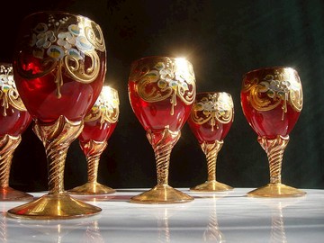 【老時光 OLD-TIME】早期二手捷克水晶玻璃精緻酒杯(一組6杯)