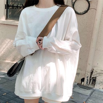 IELGY 女士寬鬆純色薄款時尚長袖上衣
