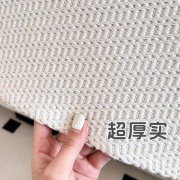 高檔加厚抗皺棉麻沙發墊耐磨新款粗布坐墊四季通用米白透氣蓋布巾