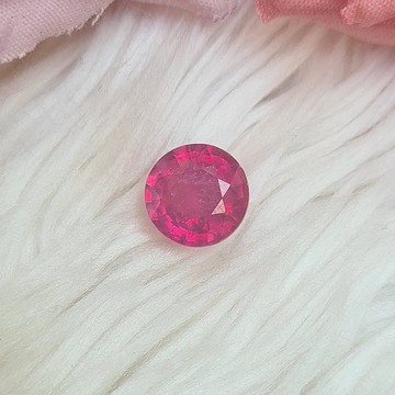 天然加熱紅寶尺寸 8 毫米重量 3.20 克拉用於 DIY 首飾