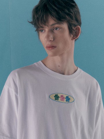 Circle Bear Over Fit T-Shirts_White