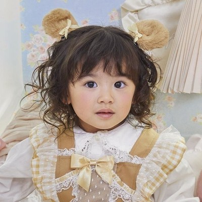 ワンダフルワールドのタブリエ　くま　テディベア　ベア　ワンピース　エプロン ぎゅうぎゅう♡テディベアワンピ 80 可愛い くまさん 女の子