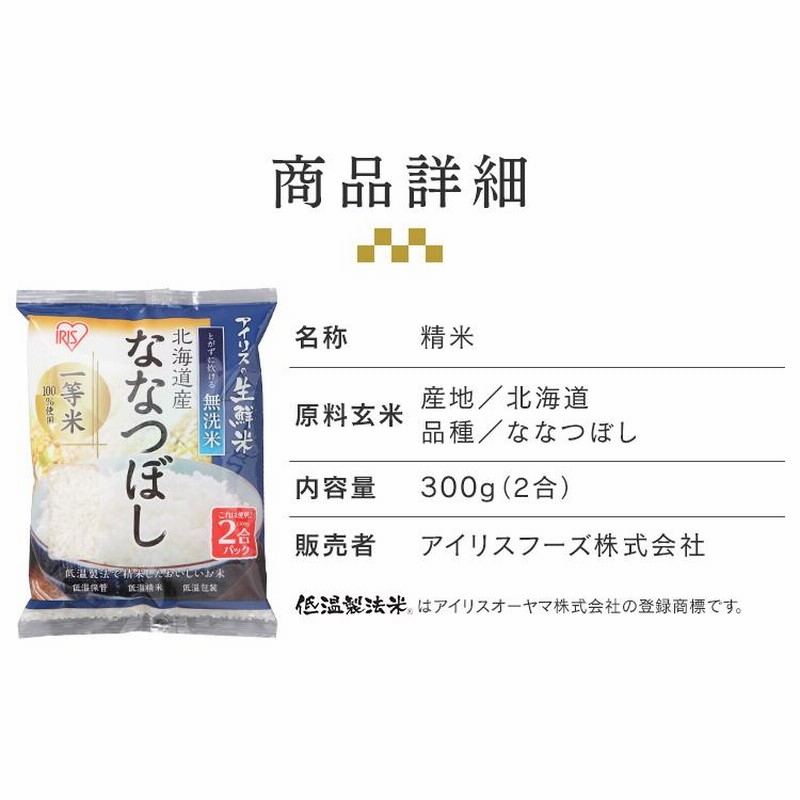 ななうるち米精米 米 300g 無洗米 生鮮米 一人暮らし お米 精白米 うるち米 なな