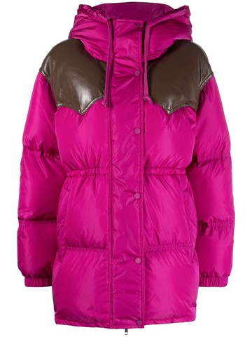 STAND STUDIO - Matterhorn panelled padded coat - women - Polyurethane/Polyester/Polyamide/Polyester/Down/Recycled Feather Down - 40 - Purple