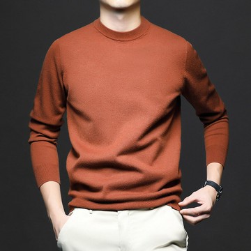 【巴黎精品】現貨+預購 頂級長袖針織衫直筒褲休閒外套秋冬大碼男裝-仿羊毛一線成衣圓領男上衣8色a1lf29