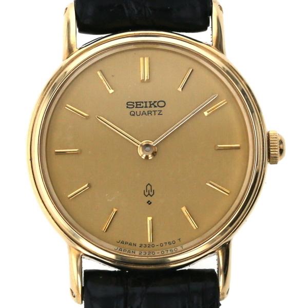 セイコー SEIKO ソシエ 14Kケース 2320-0100 クオーツ ゴールド 文字盤 2針式 レディース 腕時計 【pa】【中古】 |  LINEブランドカタログ