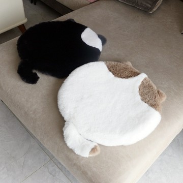 【momo home】白兔毛絨坐墊 貓咪毛絨坐墊 榻榻米坐墊 沙發靠墊 辦公室椅墊 可愛坐墊 椅子坐墊 打坐墊 椅墊加厚