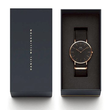 Daniel Wellington DW 手錶 Classic Cornwall 40mm寂靜黑織紋錶 DW001001