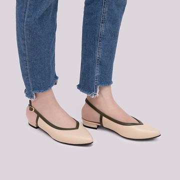 360度柔軟!二重奏可調整穆勒鞋 黃 全真皮MIT-澄花綠芽