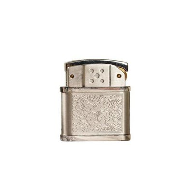 BRAVOMART 銅殼復古時尚銀色雙面雕花瓦斯氣體打火機〔含加購刻字+$390〕