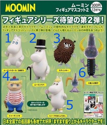 KITAN 轉蛋 扭蛋  嚕嚕米 嚕嚕咪 Moomin 嚕嚕米人物擺飾P2 全6種 整套販售