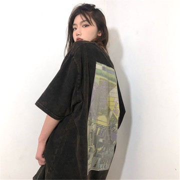vintage短袖t恤女夏季薄款寬松ins潮牌oversize原宿風hiphop上衣