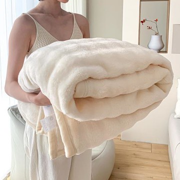 A類高克重雙面泡泡絨毛毯兔絨長毛毯子純色加厚暖蓋毯空調毯批發