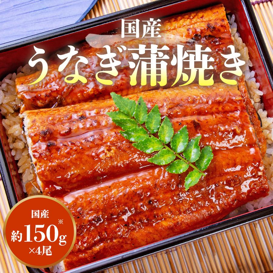 国産うなぎ 4尾 約150g ×4 鰻 うなぎ ウナギ 蒲焼 かば焼き 土用丑 土用 丑の日 スタミナ 夏 冷凍便 ギフト お取り寄せグルメ 食品