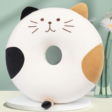 【西格傢飾】喵喵甜甜圈美臀坐墊(貓咪坐墊/痔瘡坐墊/透氣釋壓/可拆洗)