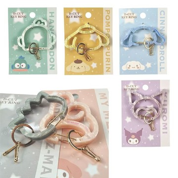小禮堂 Sanrio 三麗鷗 造型壓克力鑰匙扣環 (大臉輪廓款) 美樂蒂 酷洛米 人魚漢頓