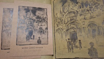 winter 2002 venezia 義大利威尼斯聖馬可廣場教堂旅行寫生明信片