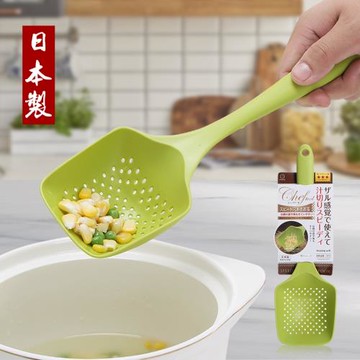 日本進口廚房漏勺撈面過濾網火鍋勺子耐高溫長柄瀝水專用撈勺漏網