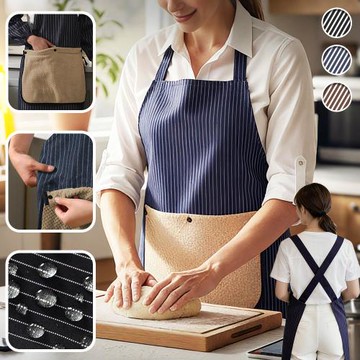 【Reddot 紅點生活】日系免綁帶可替換擦手雙口袋圍裙