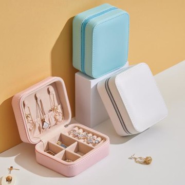 【A&R】時尚馬卡色系簡約便攜寶貝首飾品盒 三色任選(隨身 防水 大容量 旅行出遊 居家收納)