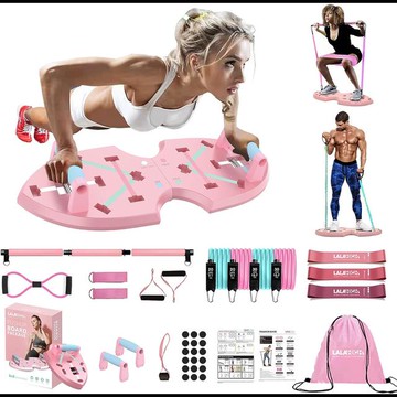 【美國代購】LALAHIGH 攜帶式家庭健身系統 粉紅版